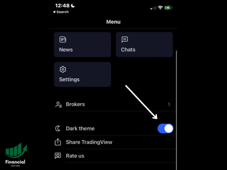 tradingview dark mode mobile