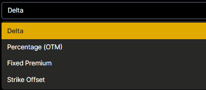 option omega strike parameters