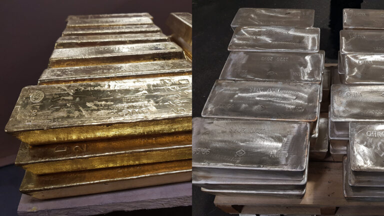 gold and silver bars